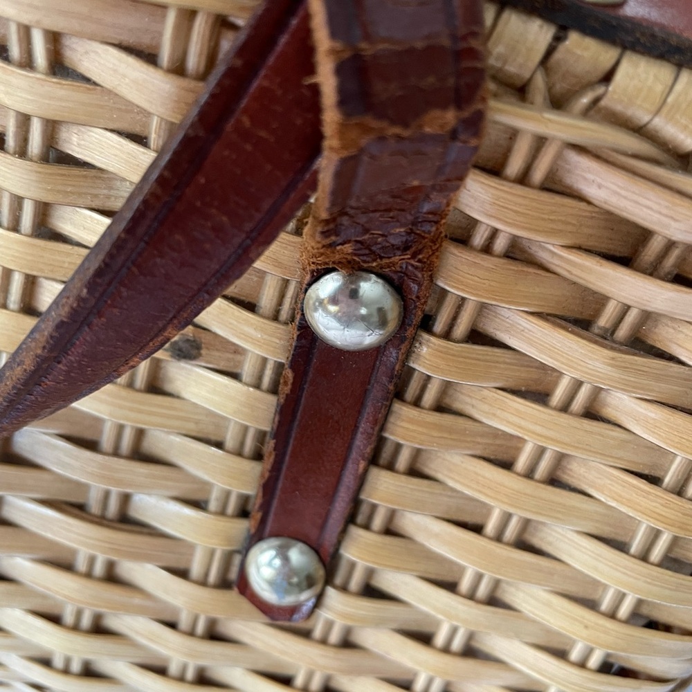 VINTAGE Simon Rattan Woven Handbag Handmade in Hong Kong Designed by Ernest Blum - Picture 13 of 16